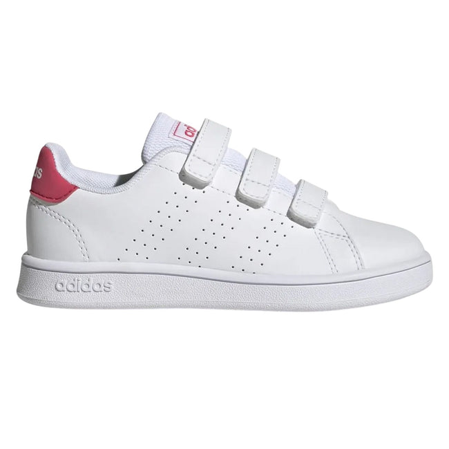 White-Pink - Lifestyle - Adidas Childrens-Kids Court Trainers