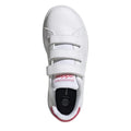 White-Pink - Close up - Adidas Childrens-Kids Court Trainers