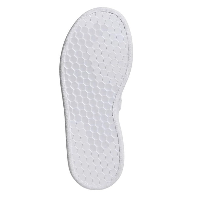 White-Pink - Side - Adidas Childrens-Kids Court Trainers
