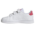 White-Pink - Pack Shot - Adidas Childrens-Kids Court Trainers