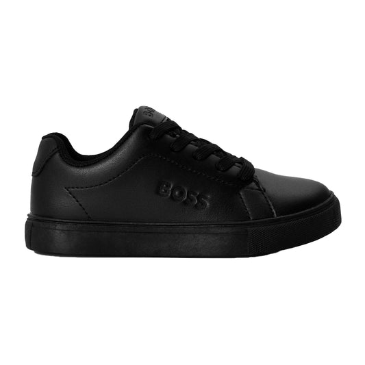 Black - Front - Boss Mens Logo Low Trainers