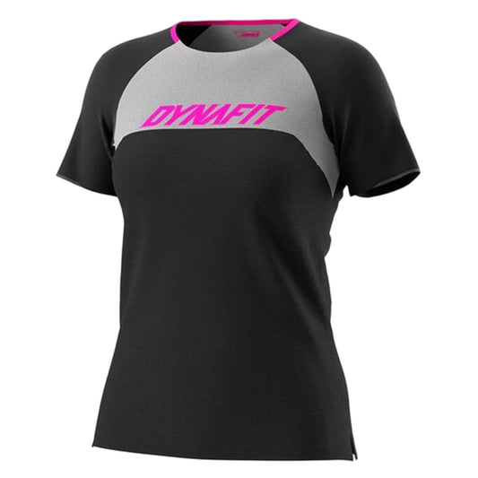 Black - Front - Dynafit Womens-Ladies Colour Block Performance T-Shirt
