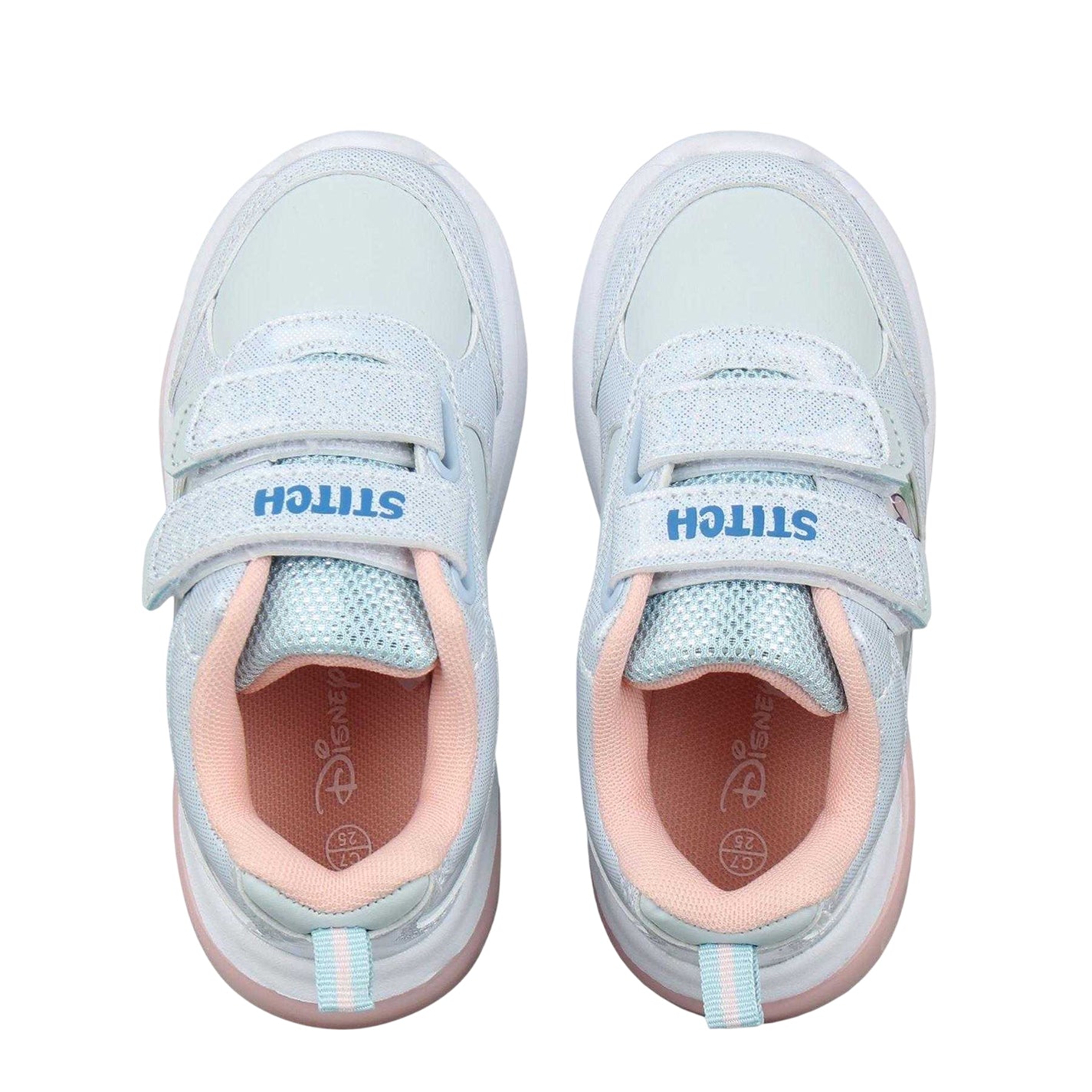 Silver - Side - Lilo & Stitch Girls Stitch & Angel Light Up Trainers