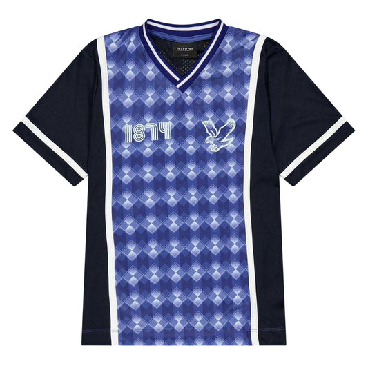 Now Blue - Front - Lyle & Scott Childrens-Kids 1874 Argyle V Neck T-Shirt