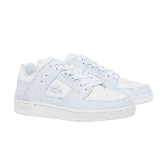 Blue-White - Front - Lacoste Womens-Ladies Court Cage Leather Trainers