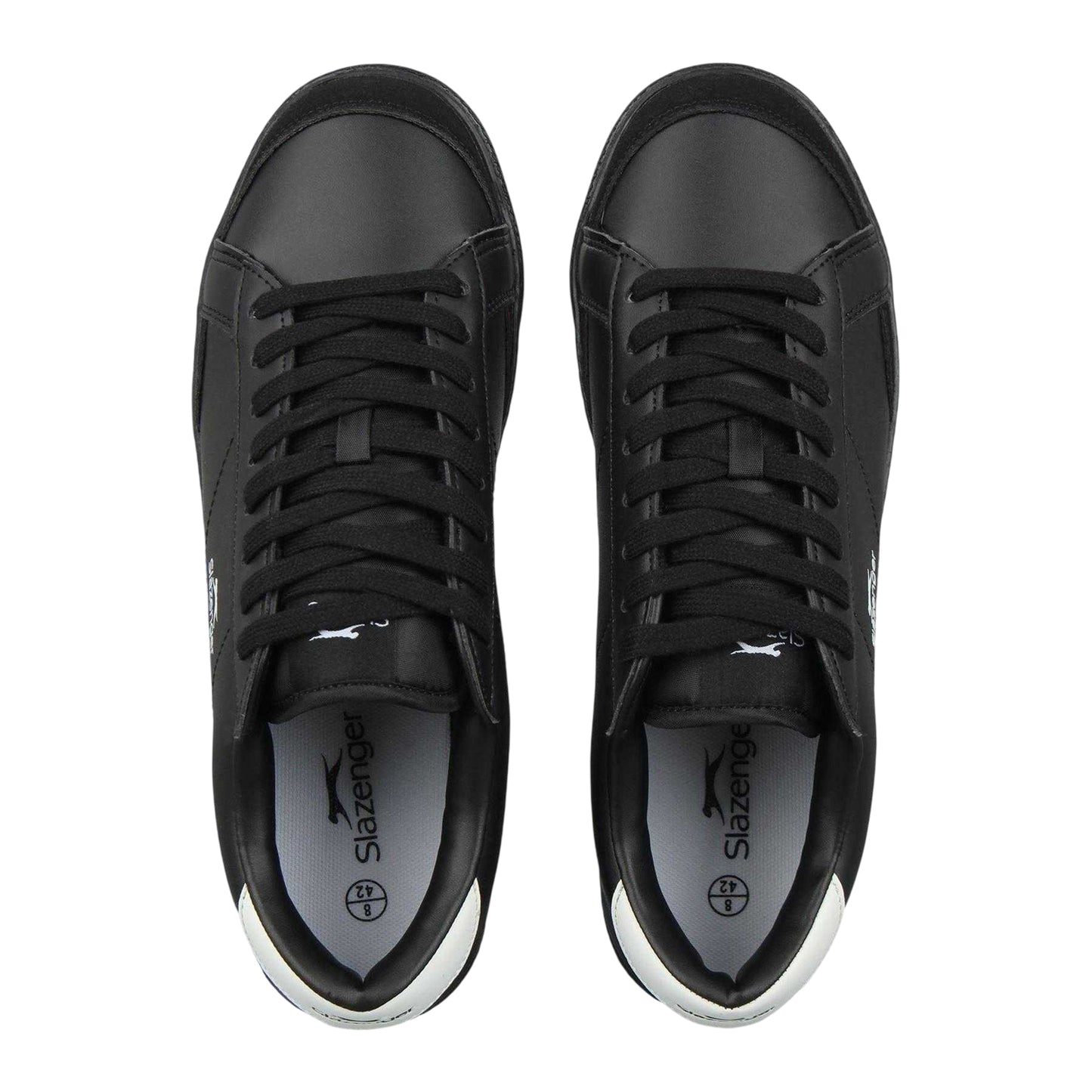 Black-White - Side - Slazenger Mens Court Trainers