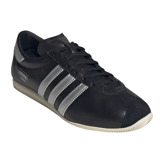 Black-Silver - Front - Adidas Womens-Ladies Paris 3 Stripes Leather Trainers