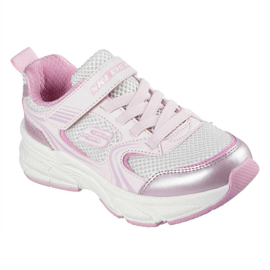 Pink - Front - Skechers Girls Graph Retro Low Trainers