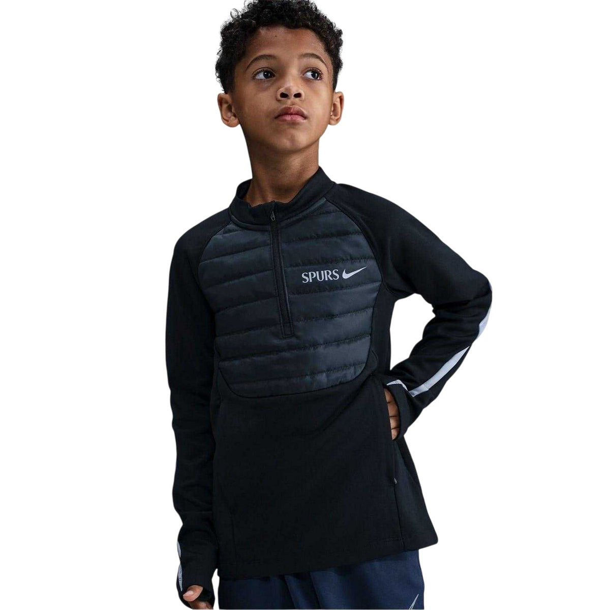 Black-Blue - Side - Nike Childrens-Kids Warrior Tottenham Hotspur FC Winter Drill Top
