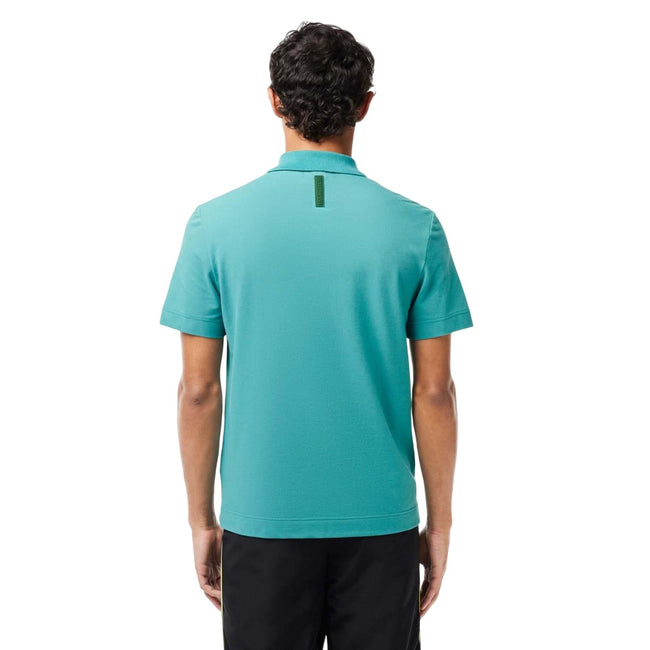Green - Back - Lacoste Mens Movement Pique Regular Polo Shirt