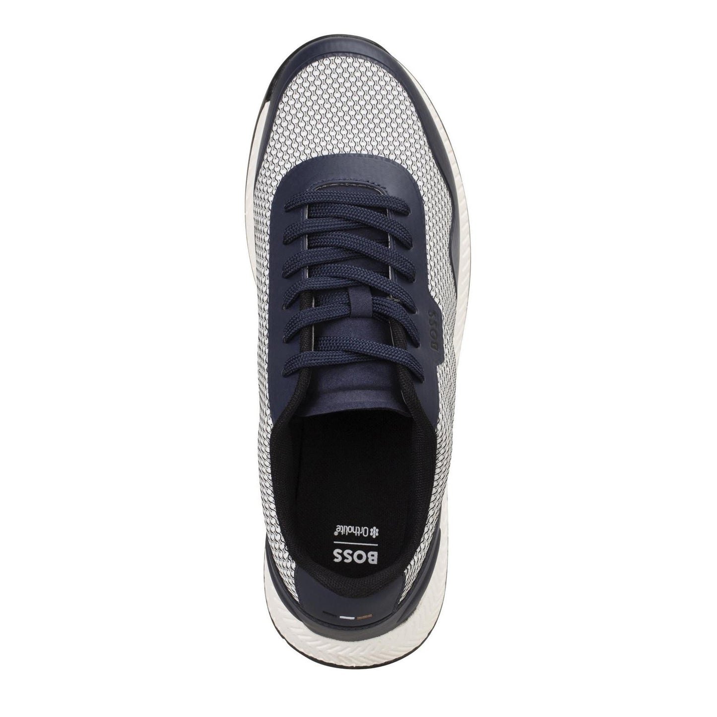 Navy Blue-White - Lifestyle - Boss Mens Titanium Mesh Low Trainers