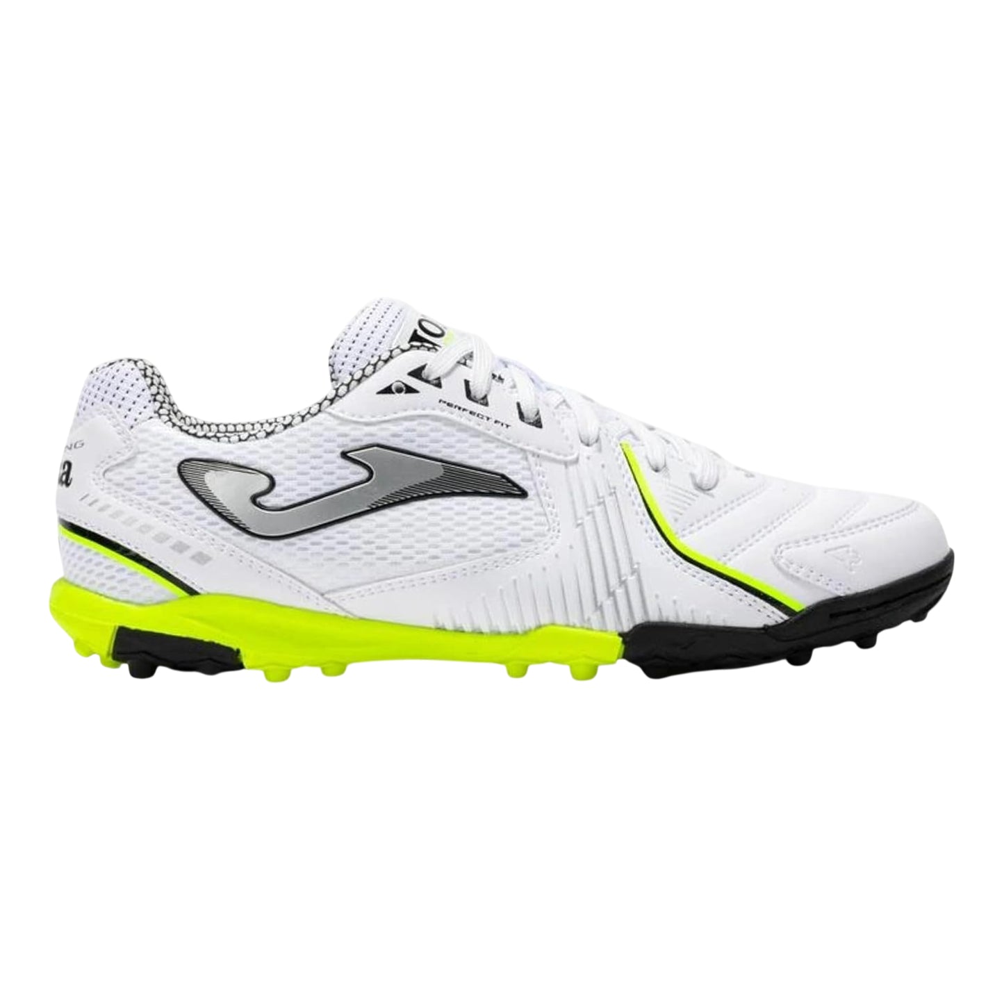 White-Yellow - Side - Joma Mens Dribling Astro Turf Trainers