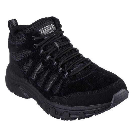 Black - Front - Skechers Mens Oak Canyon Suede Relaxed Fit Trainers