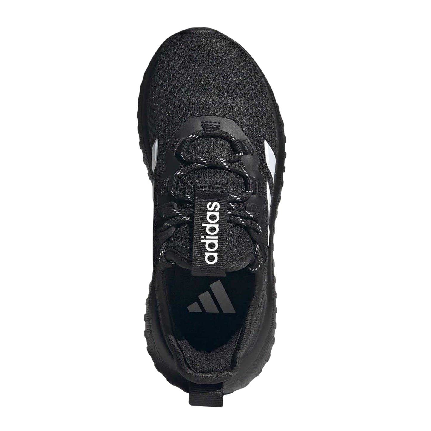 Black-White - Pack Shot - Adidas Childrens-Kids Kaptir 4.0 Textile Cloudfoam Trainers