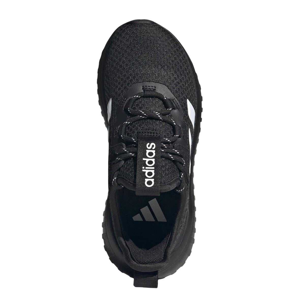 Black-White - Pack Shot - Adidas Childrens-Kids Kaptir 4.0 Textile Cloudfoam Trainers