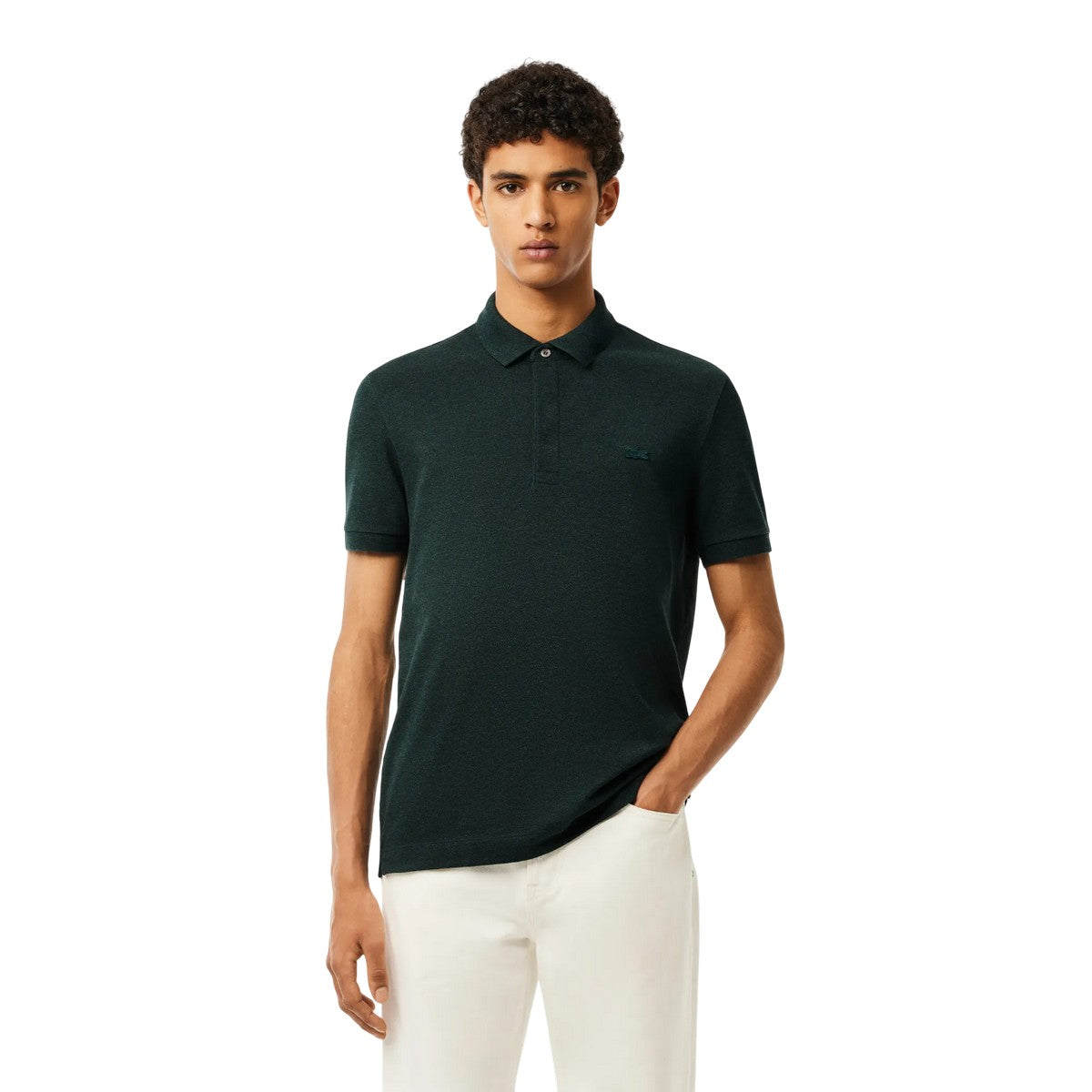 Dark Green - Pack Shot - Lacoste Mens Paris Stretch Regular Polo Shirt