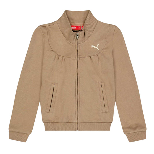 Brown - Front - Puma Childrens-Kids Logo Sweat Jacket