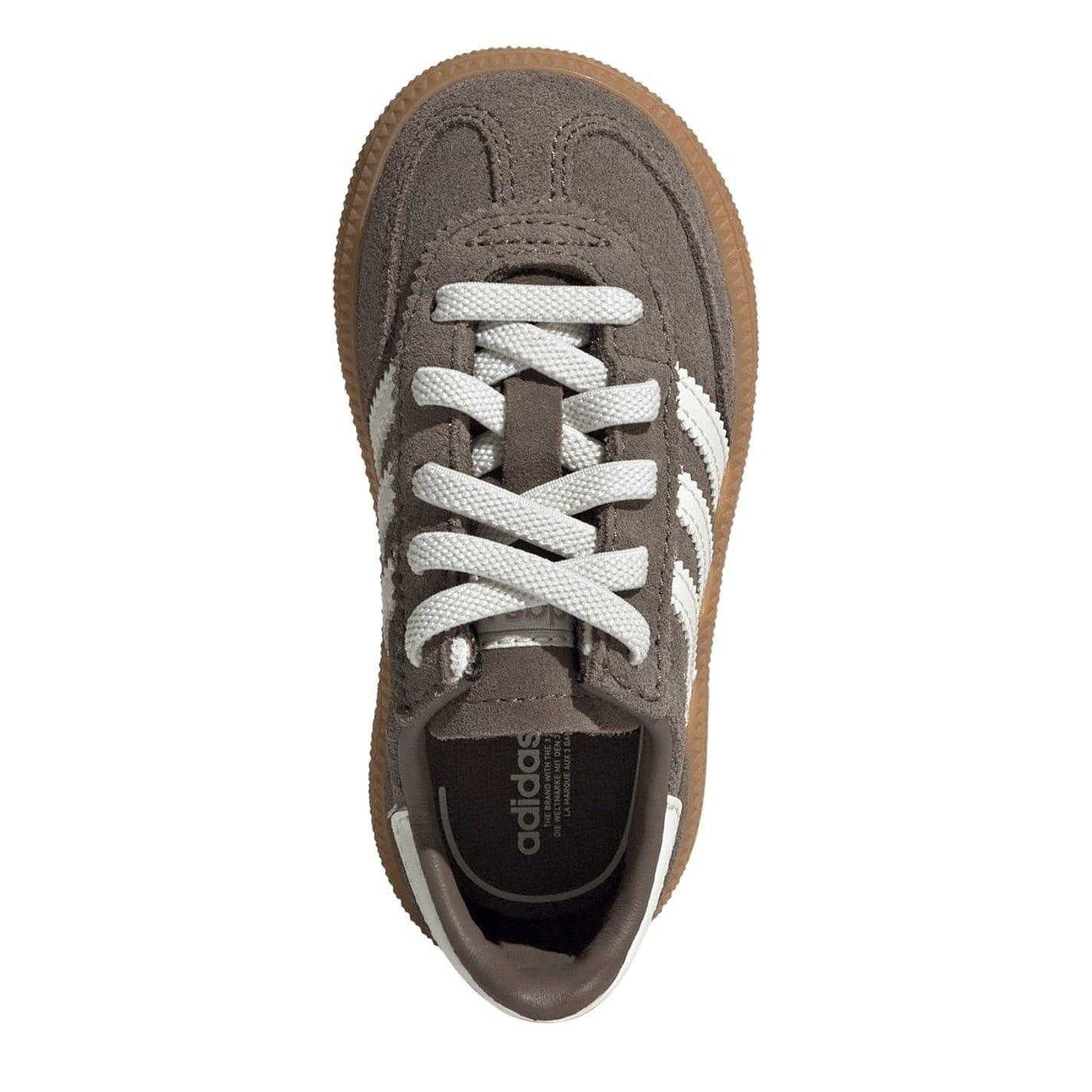 Brown - Pack Shot - Adidas Childrens-Kids Spezial Stripes Suede Trainers