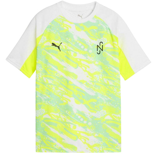 White-Yellow - Front - Puma Boys Logo Performance T-Shirt
