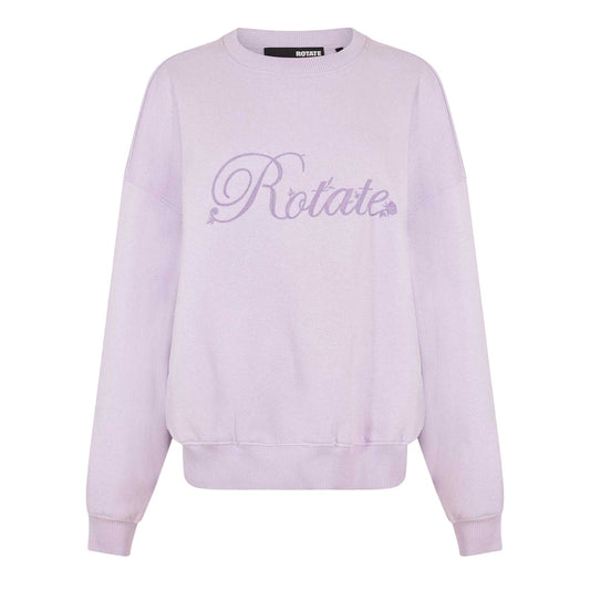 Purple - Front - Rotate Sunday Womens-Ladies Embroidered Logo Sweatshirt