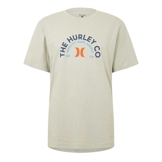 Grey - Front - Hurley Mens Curved Logo T-Shirt