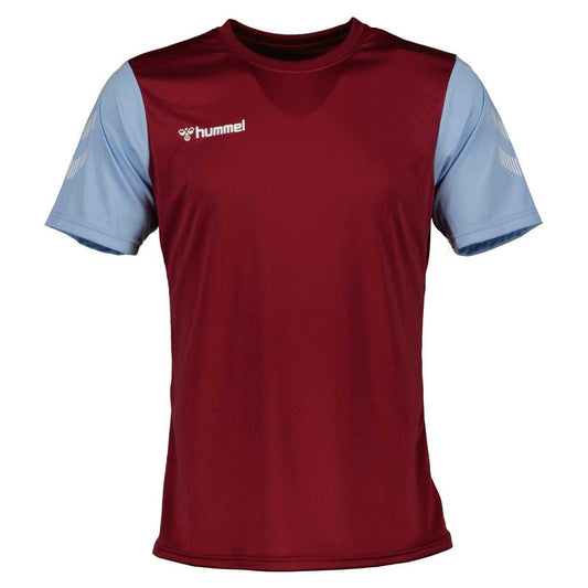 Maroon - Front - Hummel Childrens-Kids Logo Crew Neck Match T-Shirt