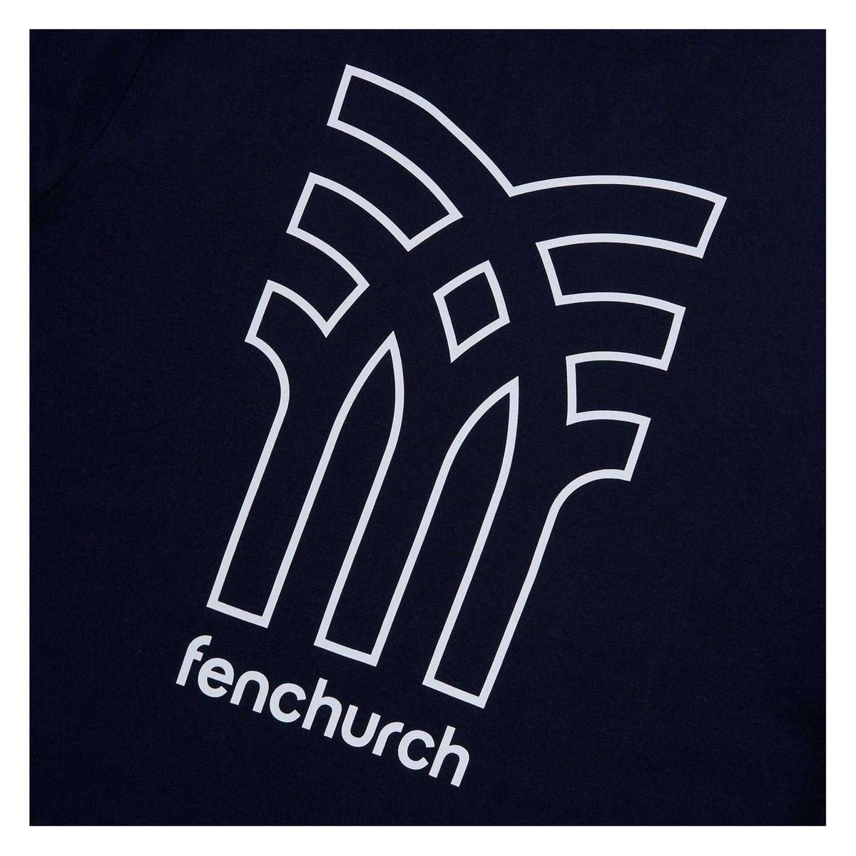 Navy - Side - Fenchurch Mens Aspinall Big Logo T-Shirt