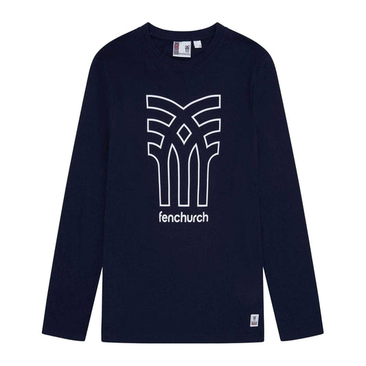 Navy - Front - Fenchurch Mens Aspinall Big Logo T-Shirt