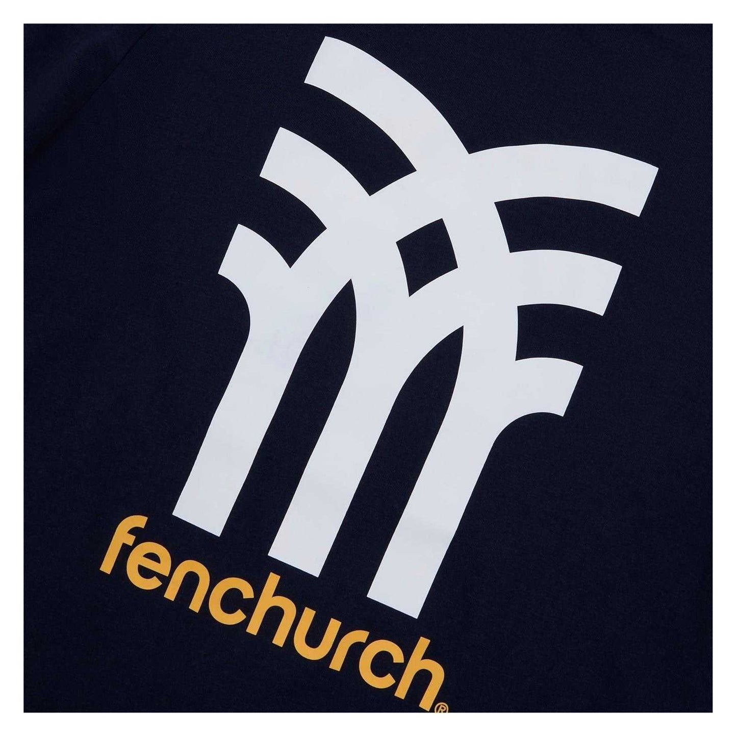Navy - Side - Fenchurch Mens Wentworth Big Logo T-Shirt
