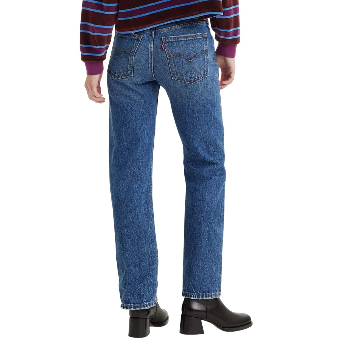 Denim - Close up - Levis Womens-Ladies Middy Straight Jeans
