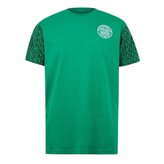 Green - Front - Source Lab Mens Celtic Branded Sleeve T-Shirt