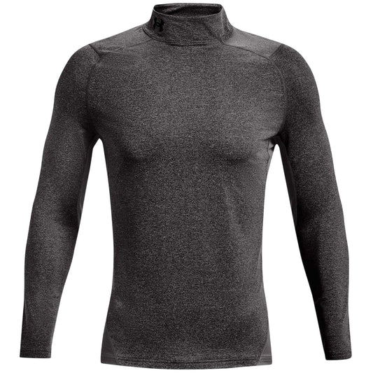Grey Heather - Front - Under Armour Mens Mock Neck Raglan Long-Sleeved T-Shirt
