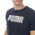 Navy - Side - Puma Mens Sportstyle Logo T-Shirt