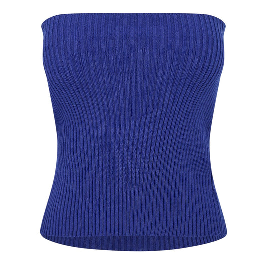 Blue - Front - Missy Empire Womens-Ladies Knitted Mini Skirt