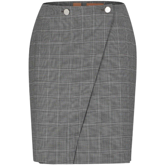 Grey - Front - Boss Womens-Ladies Vanata Plaid Skirt
