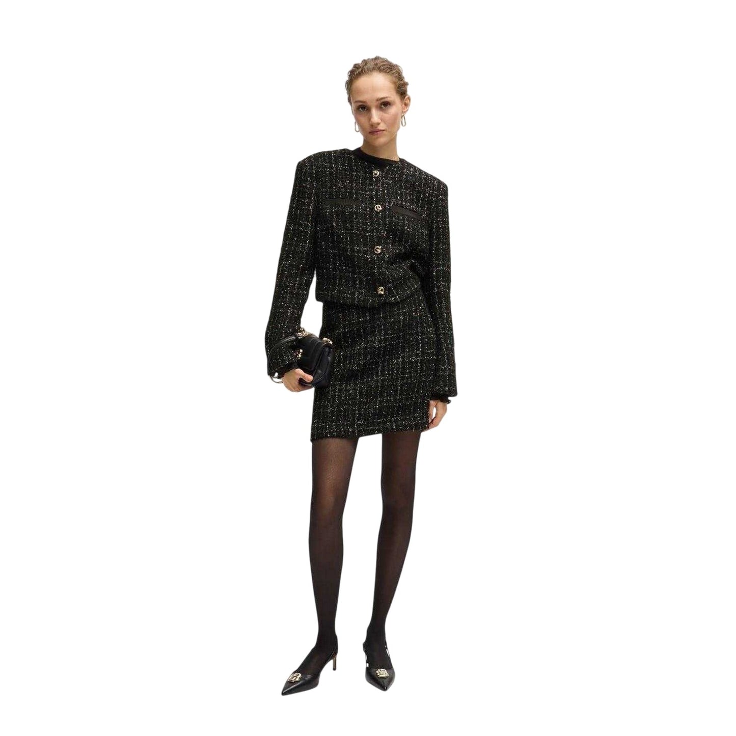 Black - Lifestyle - Boss Womens-Ladies Viliana Regular Mini Skirt