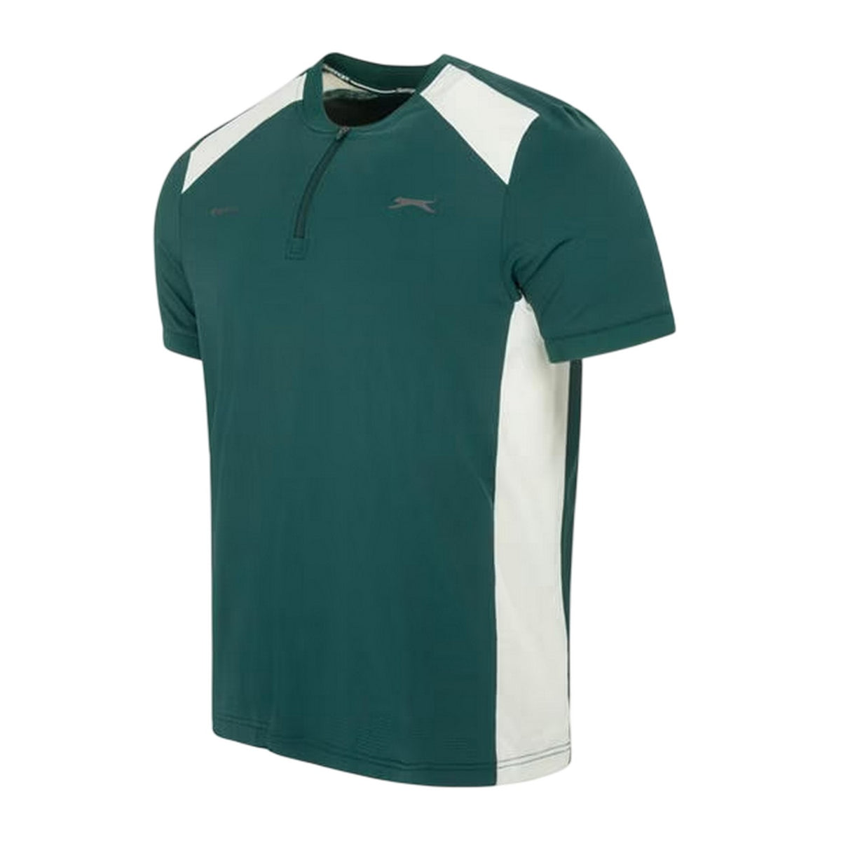 Green-White - Lifestyle - Slazenger Mens Logo Woven Zip Neck Golf T-Shirt