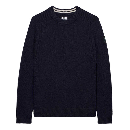 Navy - Front - Weekend Offender Mens Zagreb Wool Blend Sweatshirt