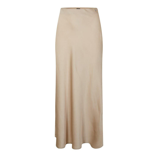 Beige - Front - Boss Womens-Ladies C Visos Satin Midi Skirt