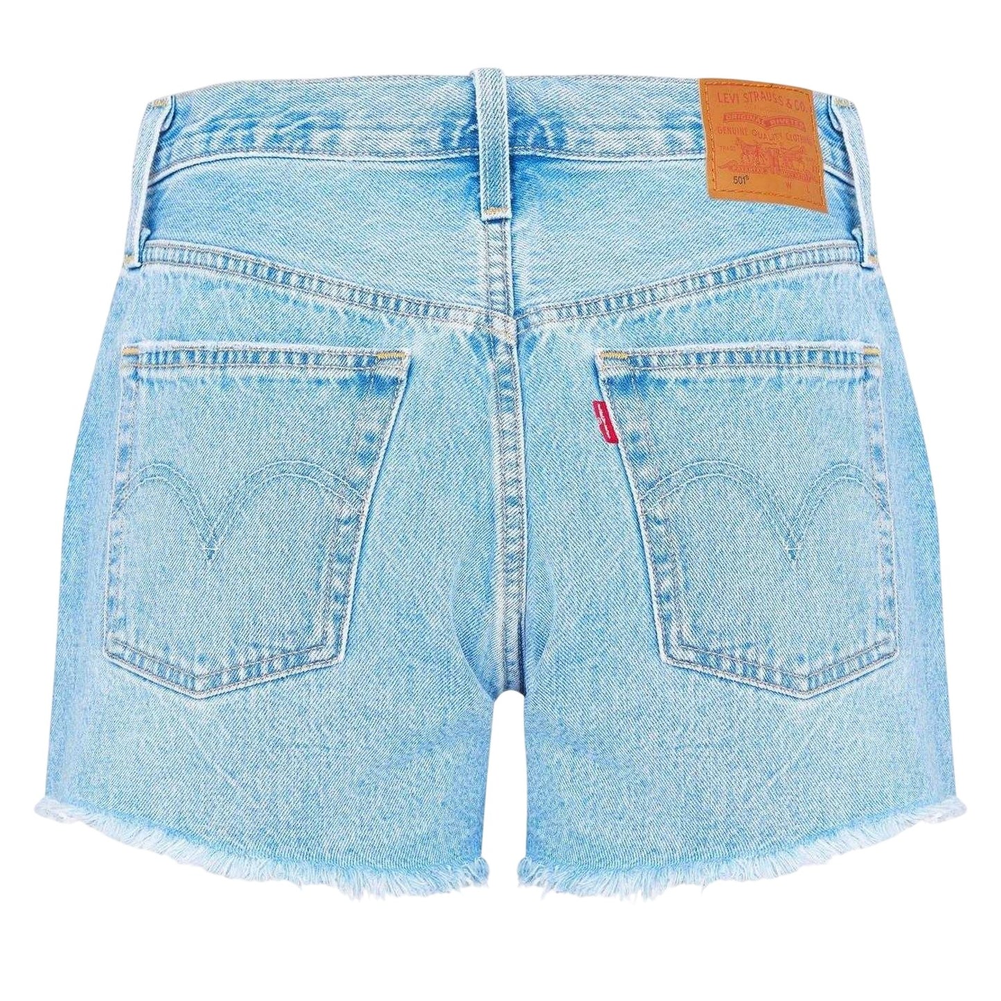 Blue - Back - Levis Womens-Ladies 501 Original Denim High Rise Shorts