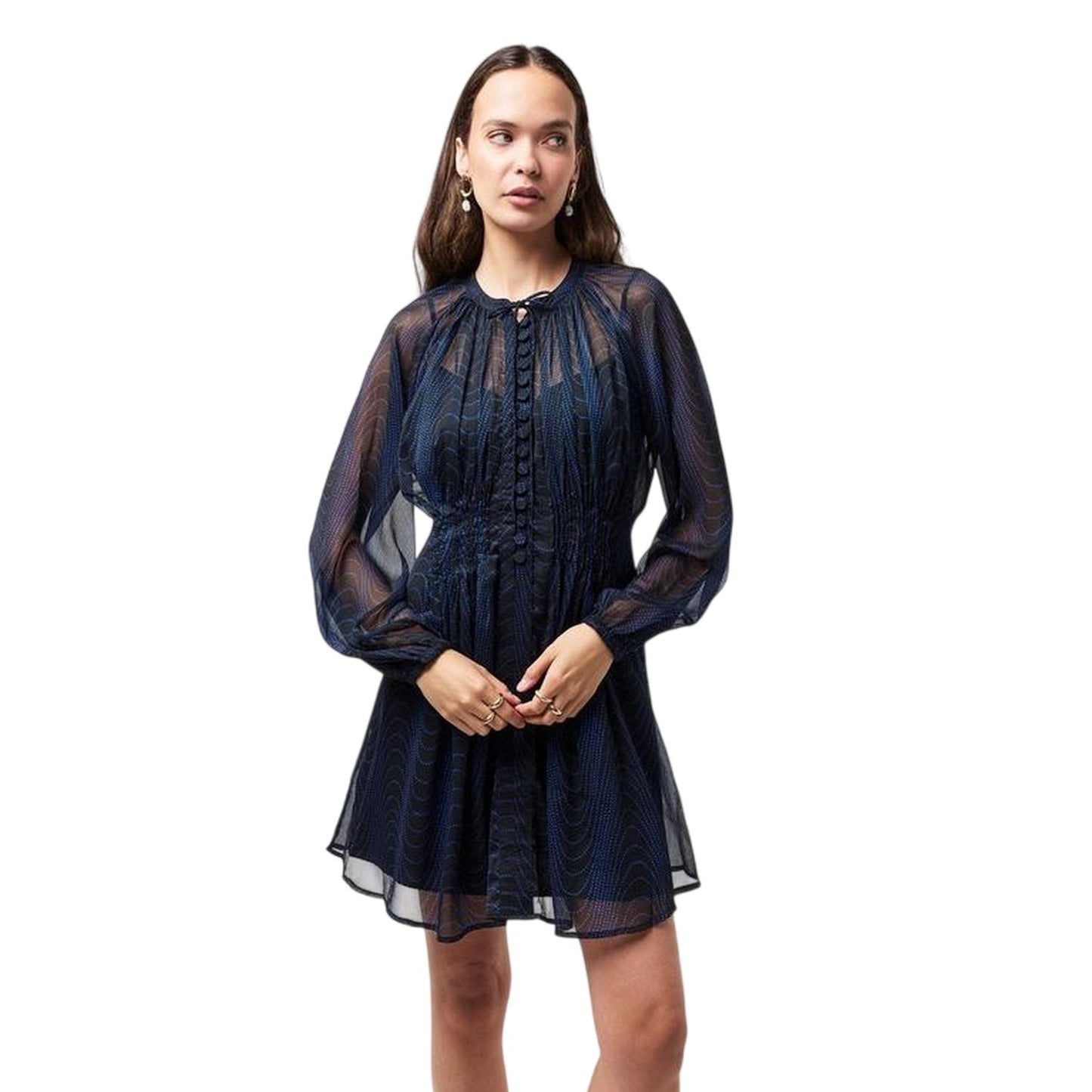 Blackout - Side - French Connection Womens-Ladies Artemis A-line Mini Dress