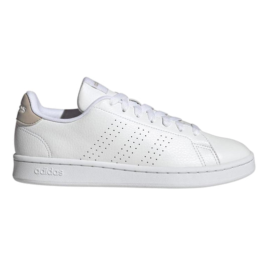 White - Front - Adidas Womens-Ladies Advantage Flat Trainers