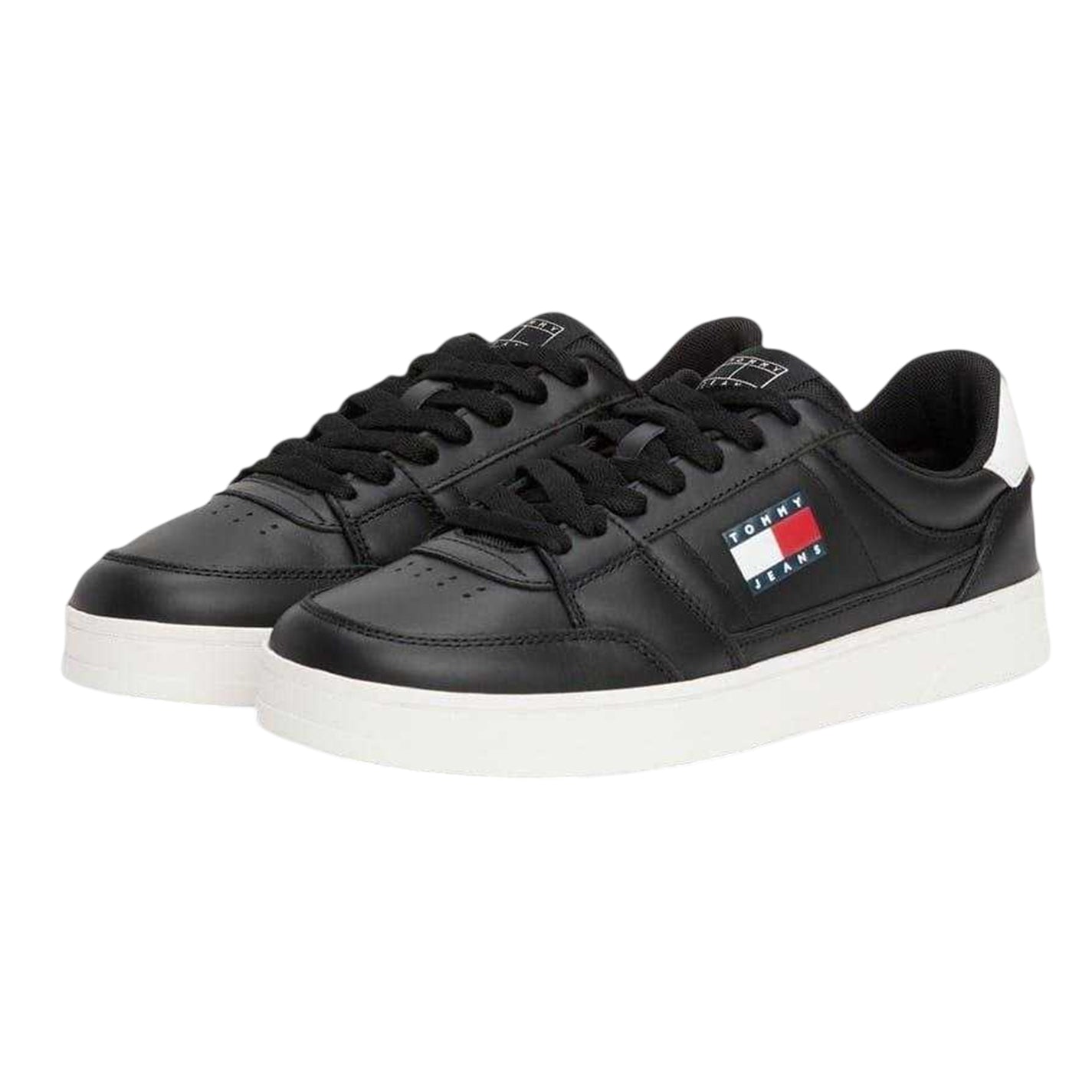Black-White - Pack Shot - Tommy Jeans Mens The Greenwich Trainers