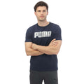 Navy - Front - Puma Mens Sportstyle Logo T-Shirt