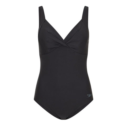 Black - Front - Speedo Womens-Ladies Swimming One Piece Swimsuit
