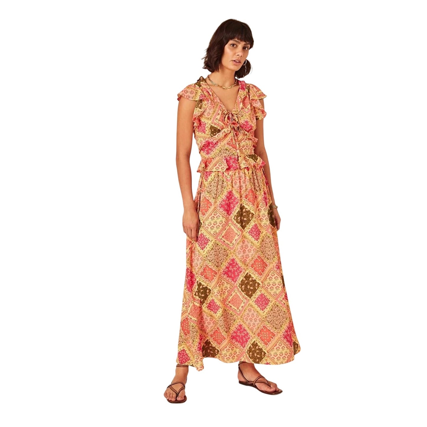 Multicoloured - Side - Nobody´s Child Womens-Ladies Patchwork A-line Maxi Skirt