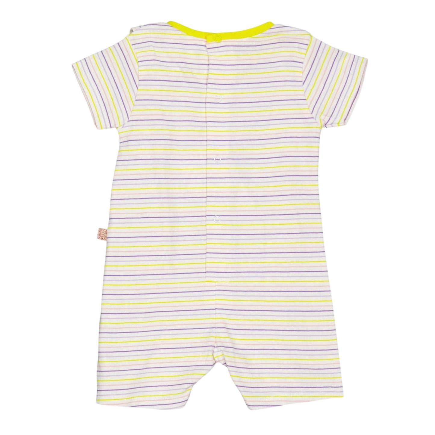 White - Back - Carrement Beau Baby Girls Stripe Crew Neck Babysuit