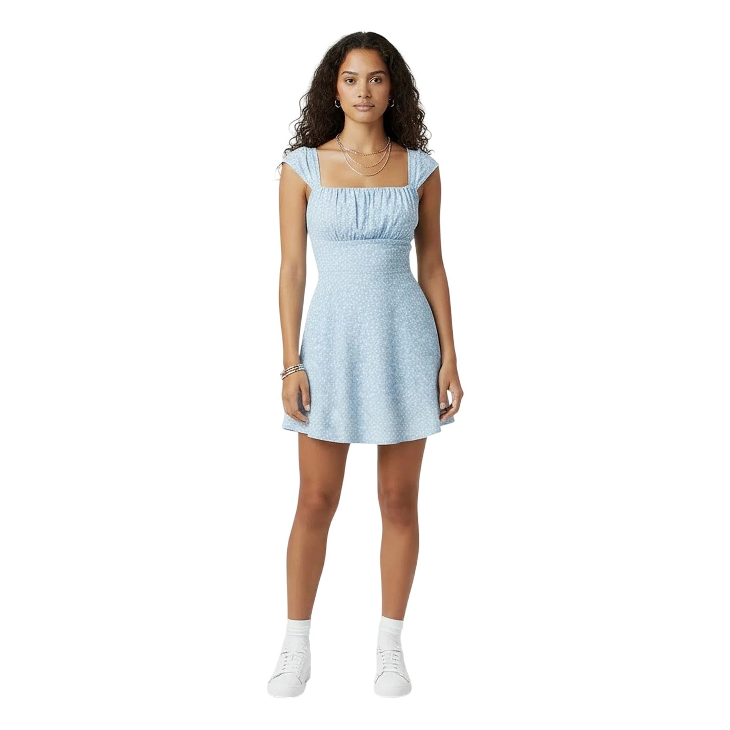 Blue - Pack Shot - Jack Wills Womens-Ladies Gathered Mini Dress