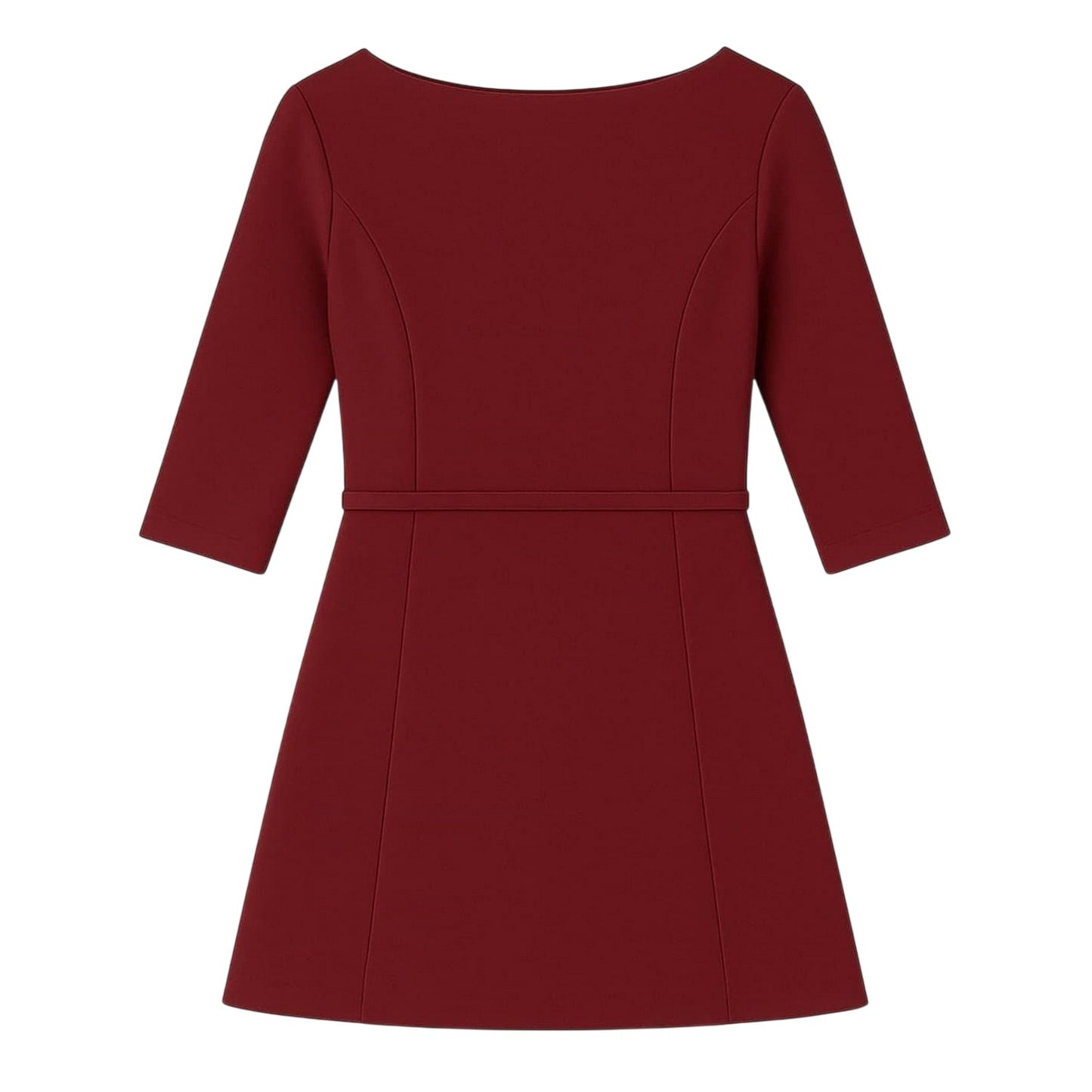 Burgundy - Back - I Saw It First Womens-Ladies Ponte Mini Dress