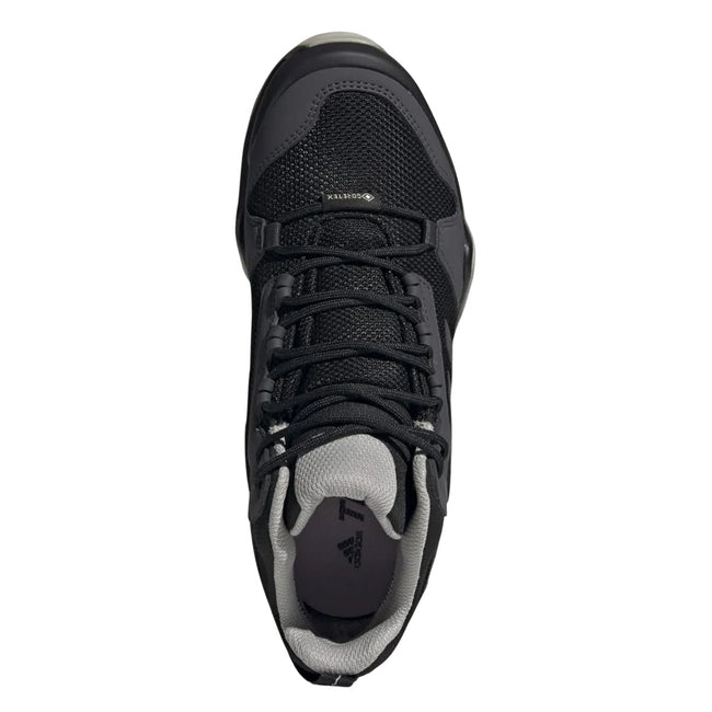 Black-Grey - Close up - Adidas Womens-Ladies Terrex AX3 Mid Gore Tex Hiking Shoes